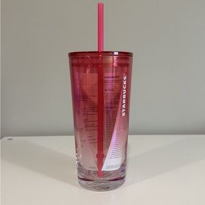 starbucks pink glass cup